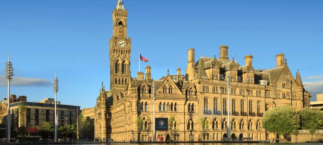 Bradford Town Hall on sunny day
